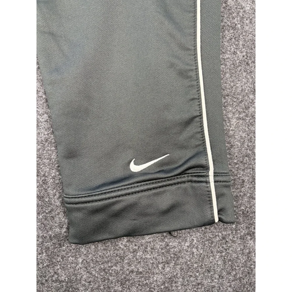 Nike Team Fit Dry Track Pants Mens Small Gray White Stripe Ankle Zip Athletic